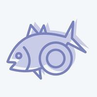 icono de pescado al horno. adecuado para el símbolo de mariscos. estilo de dos tonos. diseño simple editable. vector de plantilla de diseño. ilustración sencilla