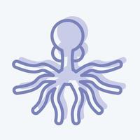 icono pulpo. adecuado para el símbolo de mariscos. estilo de dos tonos. diseño simple editable. vector de plantilla de diseño. ilustración sencilla