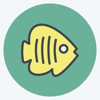 Icon Tropical Fish. suitable for seafood symbol. color mate style. simple design editable. design template vector. simple illustration vector