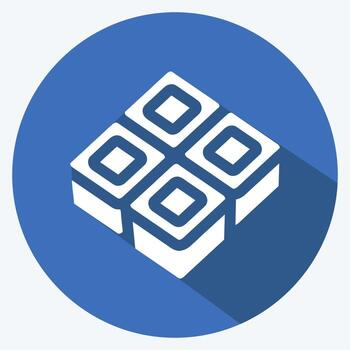 Icon Sushi Rolls. suitable for Japanese symbol. long shadow style. simple design editable. design template vector. simple illustration vector