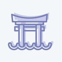 icono de la puerta torii. adecuado para el símbolo japonés. estilo de dos tonos. diseño simple editable. vector de plantilla de diseño. ilustración sencilla