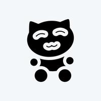 Icon Maneki Neko. suitable for Japanese symbol. glyph style. simple design editable. design template vector. simple illustration vector