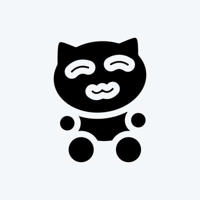 Premium Vector  A cat head icon japan style