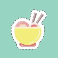 Sticker line cut Ramen. suitable for Japanese symbol. simple design editable. design template vector. simple illustration vector