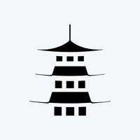 pagoda de icono. adecuado para el símbolo japonés. estilo de glifo. diseño simple editable. vector de plantilla de diseño. ilustración sencilla