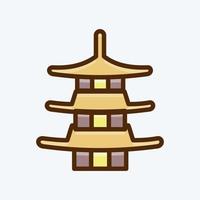 Icon Pagoda. suitable for Japanese symbol. flat style. simple design editable. design template vector. simple illustration vector