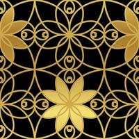 Golden texture seamless geometric pattern, flower. vector