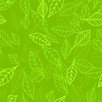 Seamless pattern hand drawn vector funny green summer leaf background. Print with leaves for kids. Line nature ornament for fabric, wrapping and textile. Scrapbook, wallpaper paper.
