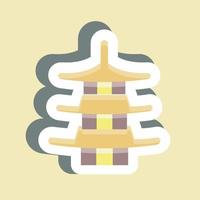 Sticker Pagoda. suitable for Japanese symbol. simple design editable. design template vector. simple illustration vector