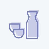 Icon Sake. suitable for Japanese symbol. two tone style. simple design editable. design template vector. simple illustration vector