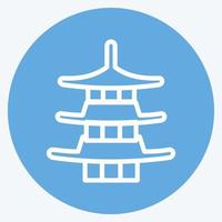 Icon Pagoda. suitable for Japanese symbol. blue eyes style. simple design editable. design template vector. simple illustration vector