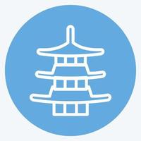 pagoda de icono. adecuado para el símbolo japonés. estilo de ojos azules. diseño simple editable. vector de plantilla de diseño. ilustración sencilla