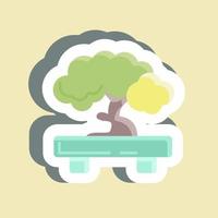 Sticker Bonsai. suitable for Japanese symbol. simple design editable. design template vector. simple illustration vector