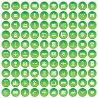 100 electrical engineering icons set green circle vector