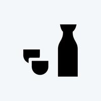 Icon Sake. suitable for Japanese symbol. glyph style. simple design editable. design template vector. simple illustration vector
