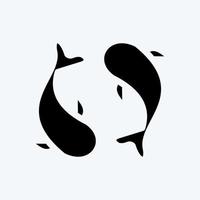 Icon Carps. suitable for Japanese symbol. glyph style. simple design editable. design template vector. simple illustration vector