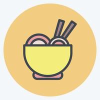 icono de ramen. adecuado para el símbolo japonés. estilo compañero de color. diseño simple editable. vector de plantilla de diseño. ilustración sencilla