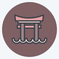 Icon Torii Gate. suitable for Japanese symbol. color mate style. simple design editable. design template vector. simple illustration vector