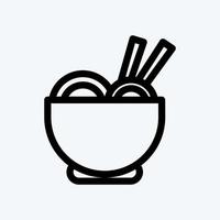 icono de ramen. adecuado para el símbolo japonés. estilo de línea diseño simple editable. vector de plantilla de diseño. ilustración sencilla