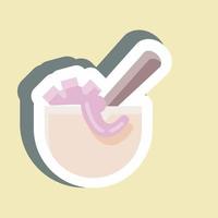 Sticker Seafood Soup. suitable for Japanese symbol. simple design editable. design template vector. simple illustration vector