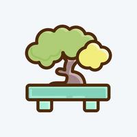 Icon Bonsai. suitable for Japanese symbol. flat style. simple design editable. design template vector. simple illustration vector