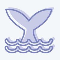 Icon Whale. suitable for seafood symbol. two tone style. simple design editable. design template vector. simple illustration vector