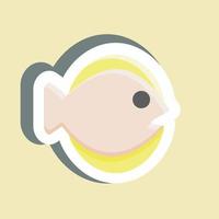 Sticker Flat Fish. suitable for seafood symbol. simple design editable. design template vector. simple illustration vector