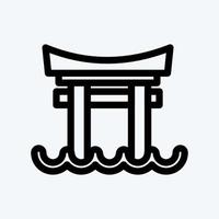 icono de la puerta torii. adecuado para el símbolo japonés. estilo de línea diseño simple editable. vector de plantilla de diseño. ilustración sencilla