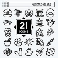 Icon Set Japan. suitable for Japanese symbol. line style. simple design editable. design template vector. simple illustration vector