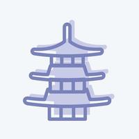 Icon Pagoda. suitable for Japanese symbol. two tone style. simple design editable. design template vector. simple illustration