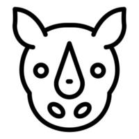 Rhino face icon, outline style vector