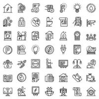 Utilities icons set, outline style vector