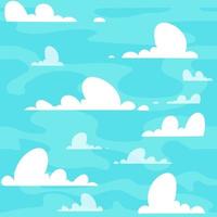 Vector seamless pattern of clouds on blue sky.