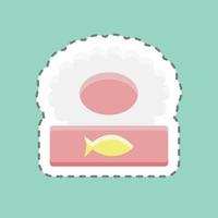 Sticker line cut Canned. suitable for seafood symbol. simple design editable. design template vector. simple illustration vector