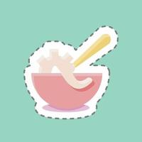 Sticker line cut Seafood Soup. suitable for seafood symbol. simple design editable. design template vector. simple illustration vector