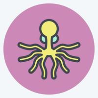 Icon Oktopus. suitable for seafood symbol. color mate style. simple design editable. design template vector. simple illustration vector