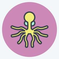 icono pulpo. adecuado para el símbolo de mariscos. estilo compañero de color. diseño simple editable. vector de plantilla de diseño. ilustración sencilla