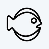 Icon Flat Fish. suitable for seafood symbol. line style. simple design editable. design template vector. simple illustration vector