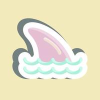 Sticker Shark Fins. suitable for seafood symbol. simple design editable. design template vector. simple illustration vector