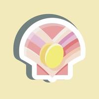 Sticker Scallop. suitable for seafood symbol. simple design editable. design template vector. simple illustration vector