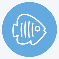 Icon Tropical Fish. suitable for seafood symbol. blue eyes style. simple design editable. design template vector. simple illustration vector