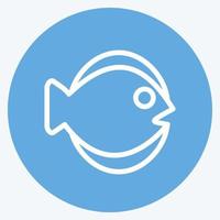 Icon Flat Fish. suitable for seafood symbol. blue eyes style. simple design editable. design template vector. simple illustration vector