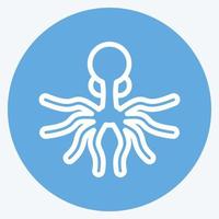 Icon Oktopus. suitable for seafood symbol. blue eyes style. simple design editable. design template vector. simple illustration vector