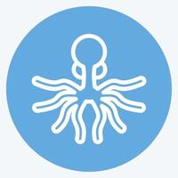 Icon Oktopus. suitable for seafood symbol. blue eyes style. simple design editable. design template vector. simple illustration vector