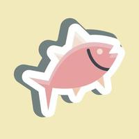 pegatina de atún. adecuado para el símbolo de mariscos. diseño simple editable. vector de plantilla de diseño. ilustración sencilla