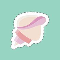 Sticker line cut Conch. suitable for seafood symbol. simple design editable. design template vector. simple illustration vector