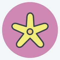 Icon Starfish. suitable for seafood symbol. color mate style. simple design editable. design template vector. simple illustration vector