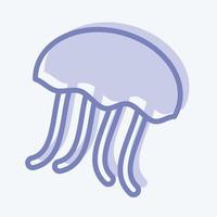 Icon Jelly Fish. suitable for seafood symbol. two tone style. simple design editable. design template vector. simple illustration vector