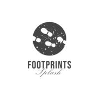 Foot Prints splash logo classic vector