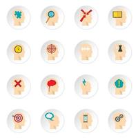 Head logos icons set in flat style vector